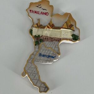 Refrigerator Magnet, Thailand map, with Iconic Places